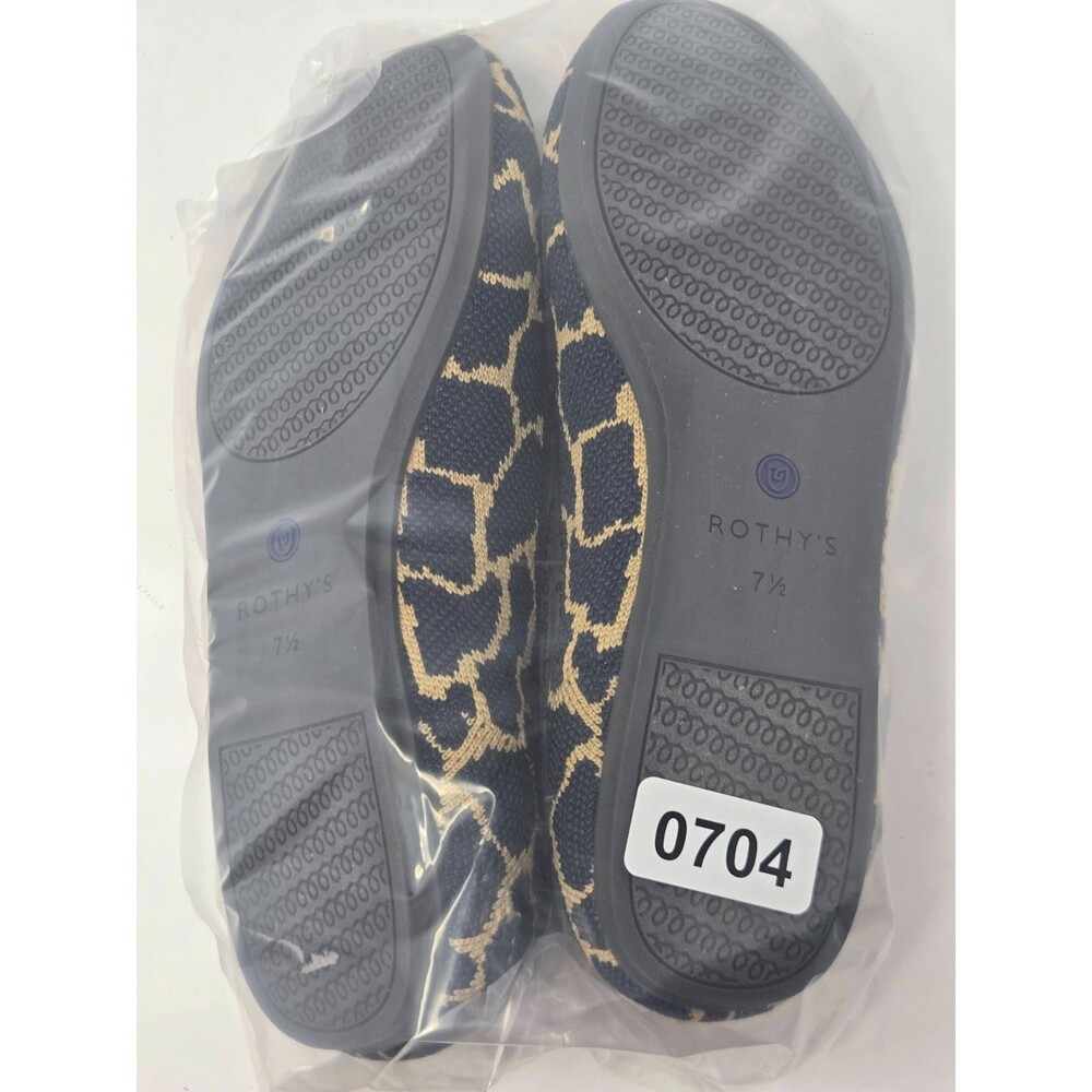 Rothy's The Loafer Giraffe Print Navy Gold Knit Flats Womens 7.5 NEW Preppy Chic - Picture 7 of 7